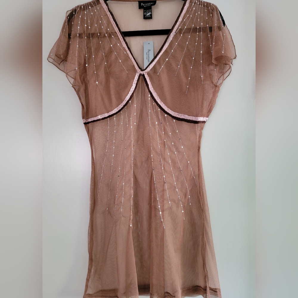 Persaman New York Sheer Dress Sz Medium NWT - Picture 2 of 11